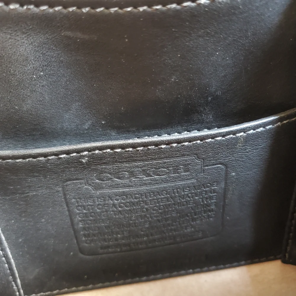 Vintage Coach Black Leather Briefcase Laptop Bag